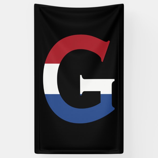 G Monogram overlaid on NLD flag on bk bnrcnt Banner (Vertical)