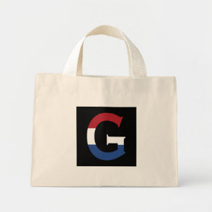 G Monogram overlaid on NLD Flag on bk ttcnt Mini Tote Bag