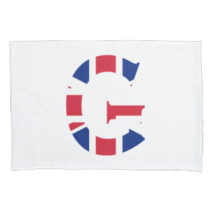 G Monogram overlaid on Union Jack Flag pccnt Pillowcase