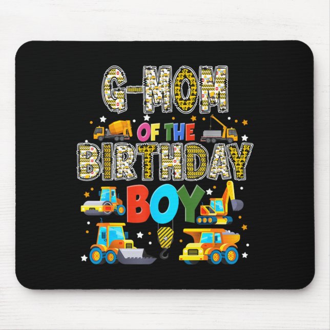 G Mum of The Birthday Boy Construction Worker Mouse Pad (Front)