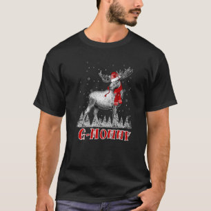 G Mummy Moose Wear Santa Hat Matching Christmas Co T-Shirt