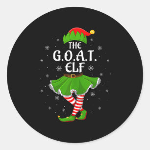 G.o.a.t Elf Christmas Family Girls Women Elf Squad Classic Round Sticker