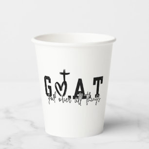 G.O.A.T God Over All Things Christian Jesus Paper Cups