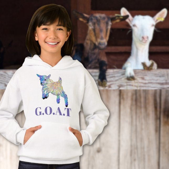 G.O.A.T Quote Cute Baby Goat Animal Art (G.O.A.T greatest of all time quote cute jumping baby goat colorful animal art T-shirt )
