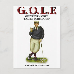 G.O.L.F. GENTLEMEN ONLY LADIES FORBIDDEN POSTCARD
