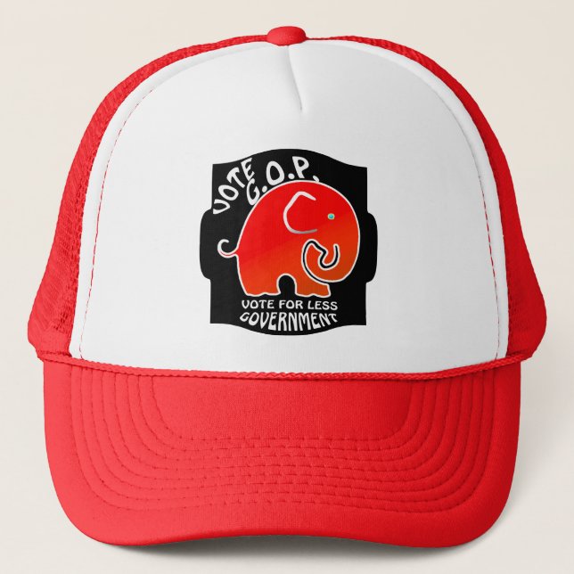 G.O.P. Elephant Less Government (Trucker Hat) Trucker Hat (Front)