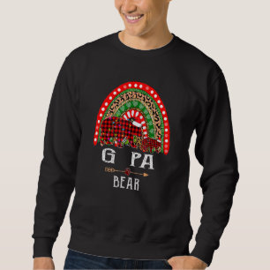 G Pa Bear Christmas Rainbow Leopard Family Christm Sweatshirt