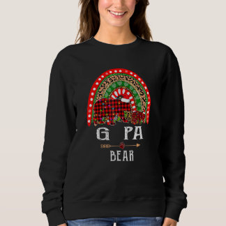 G Pa Bear Christmas Rainbow Leopard Family Christm Sweatshirt