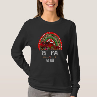 G Pa Bear Christmas Rainbow Leopard Family Christm T-Shirt