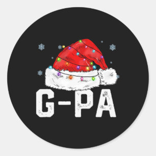 G-pa Claus Funny Xmas Family Matching Grandpa Chri Classic Round Sticker