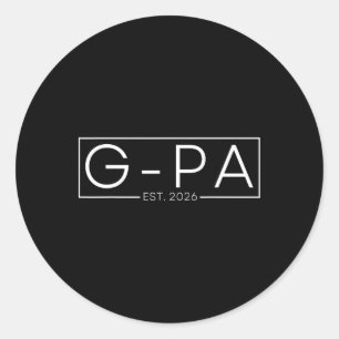 G-pa Est. 2026 Expect Baby 2026, G-pa 2026 New G-p Classic Round Sticker