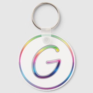 G Rainbow Monogram Keychain