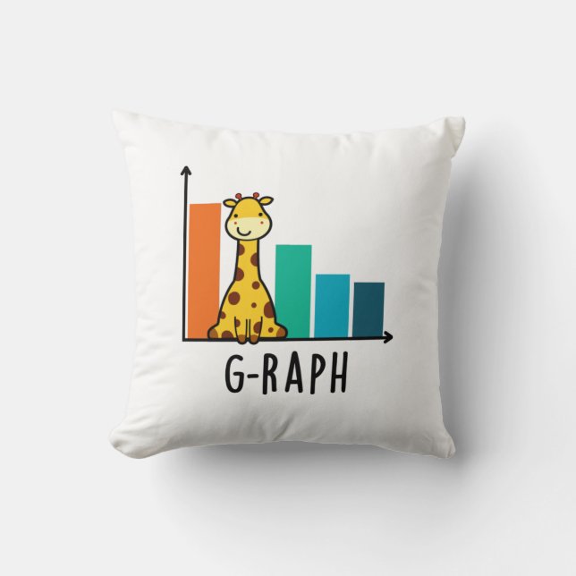 G-raph Funny Giraffe Graph Pun  Cushion (Front)