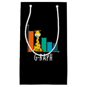 G-raph Funny Giraffe Graph Pun Dark BG Small Gift Bag