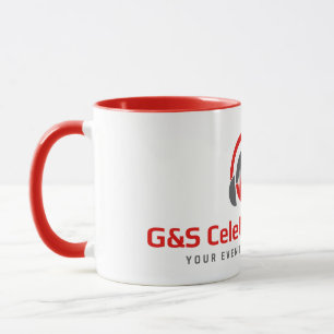 G&S Celebrations red and white mug