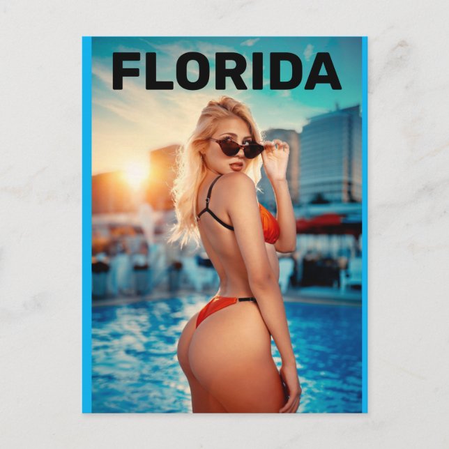 G-STRING BIKINI GIRL FLORIDA POSTCARDS (Front)