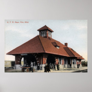 G T & R Railroad Depot Poster