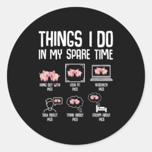 G Things I Do In My Spare Time Women Kids Classic Round Sticker