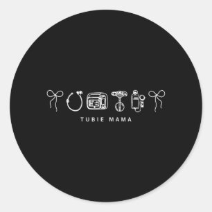 G-Tube Awareness Coquette Bow Tubie Mum Feeding Classic Round Sticker