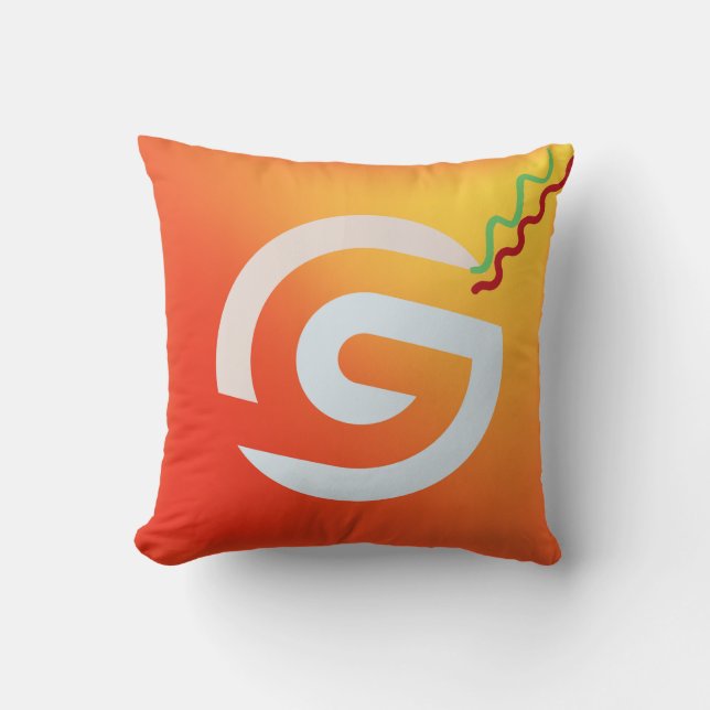 G Vibes Square Pillow | Trendy Modern Throw Pillow (Front)