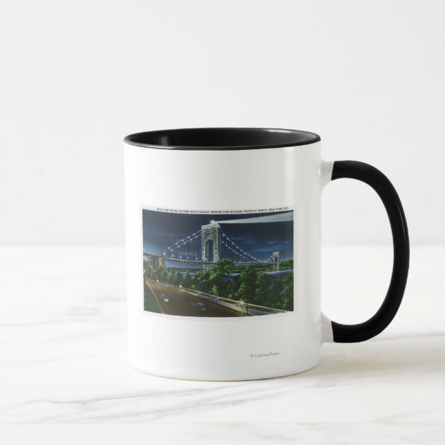 G. Washington Bridge, Hudson at Night Mug (Right)