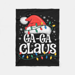 Ga-ga Claus Funny Xmas Christmas Grandma Holiday S Fleece Blanket