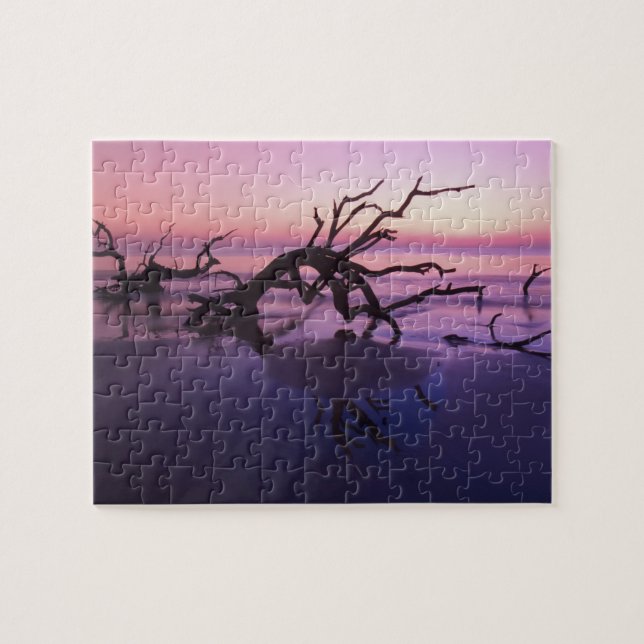 GA Jekyll Island, Tree graveyard on  beach at Jigsaw Puzzle (Horizontal)