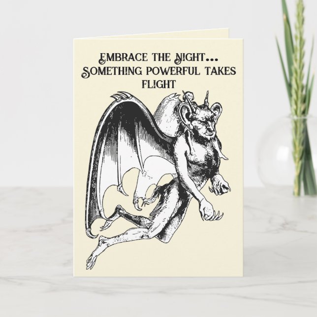 Gaap Demon As A Human With Huge Bat Wings Card (Front)