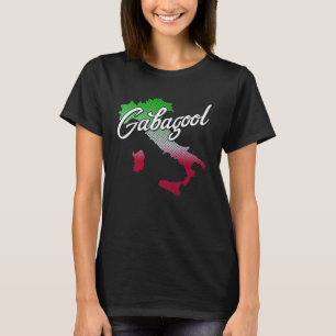 Gabagool with Italian Map with Italy Flag Colors T-Shirt