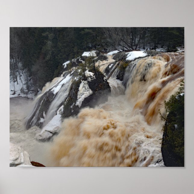 Gabbro Falls, Black River, Upper Peninsula Poster (Front)