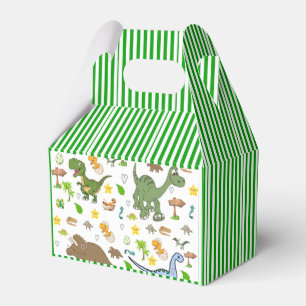 Gable Favour Box Dinosaur Green Stripe