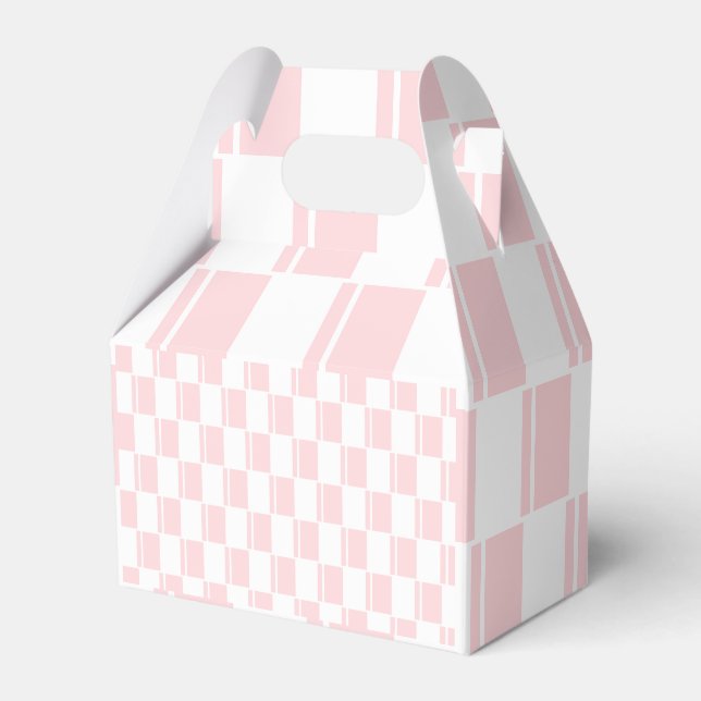 Gable Favour Box Stripe Pink and White (Front Side)