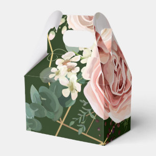 Gable Paper Favour Box Geometric Garden Rose Hunte