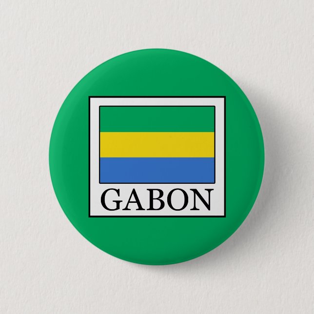 Gabon 6 Cm Round Badge (Front)