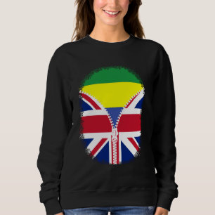 Gabon British Flag - Gabonese Britain UK Zipper Sweatshirt