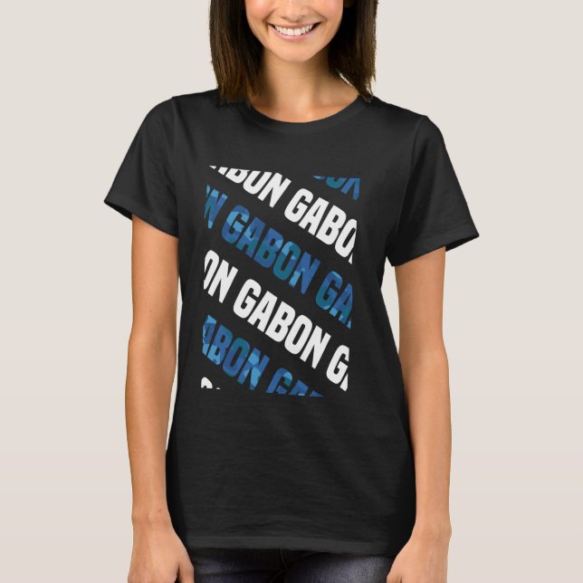 Gabon Camo Pattern Blue Camouflage T-Shirt (Front)