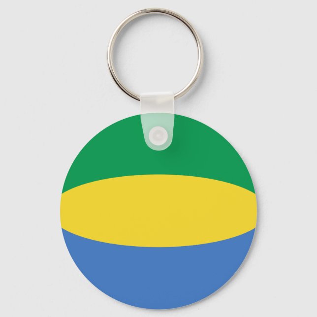 Gabon Fisheye Flag Keychain (Front)