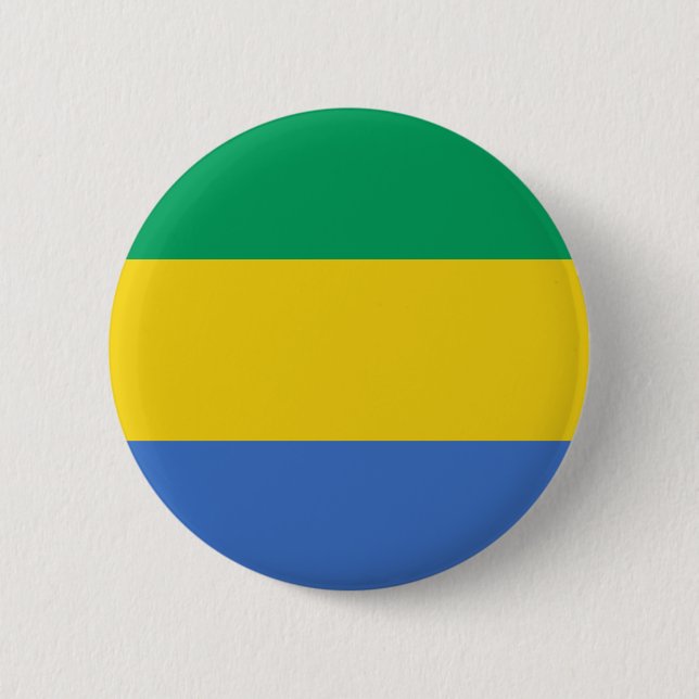 Gabon flag 6 cm round badge (Front)