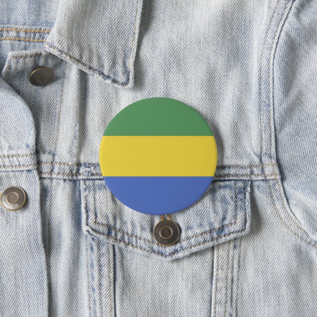 Gabon flag 7.5 cm round badge (In Situ)