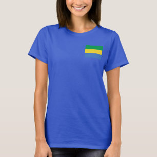 Gabon Flag and Map dk T-Shirt