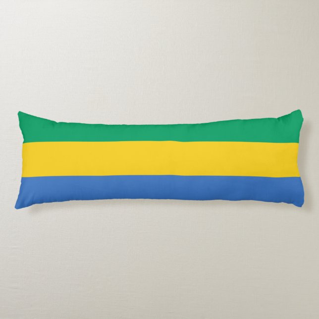 Gabon Flag Body Cushion (Front)