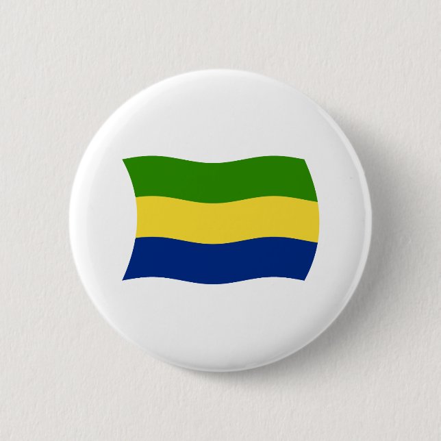 Gabon Flag Button (Front)