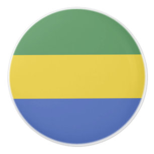 Gabon flag ceramic knob