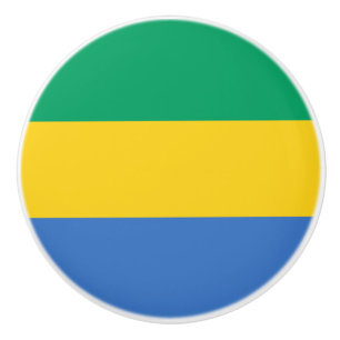 Gabon Flag Ceramic Knob