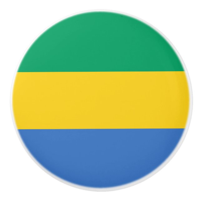Gabon Flag Ceramic Knob (Front)