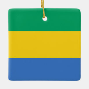 Gabon Flag Ceramic Ornament