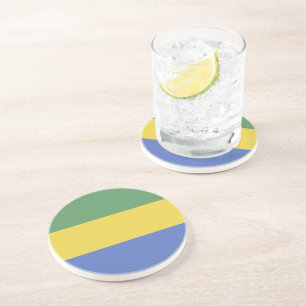 Gabon flag coaster