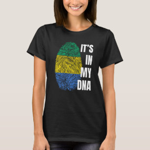 Gabon Flag Dna Fingerprint Black History Month 1 T-Shirt