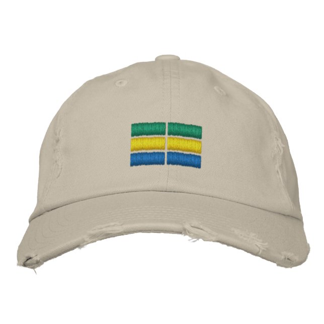 Gabon Flag  Embroidered Baseball Cap (Front)