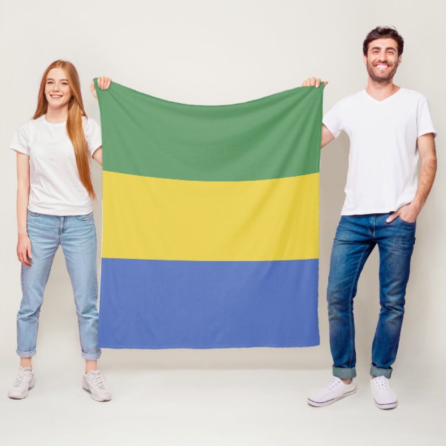 Gabon flag fleece blanket (In Situ)